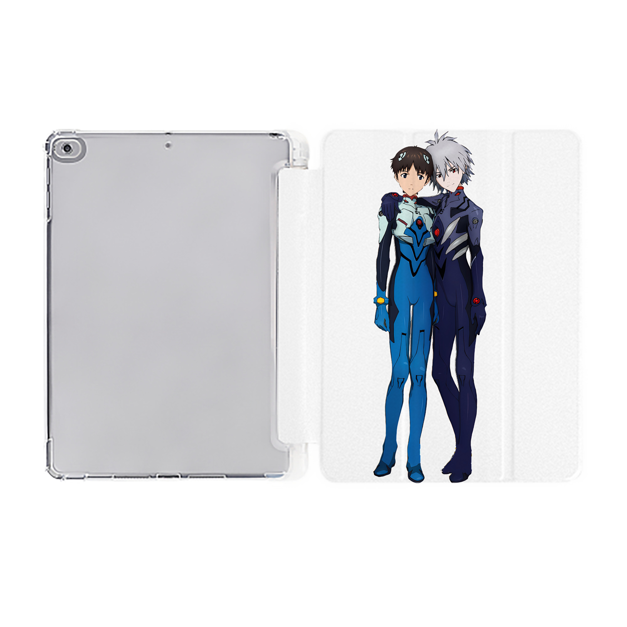 （画像用） EVA 新世紀エヴァンゲリオン IPad ケース ペン収納付き 三つ折りスタンド PUレザー×シリコン 対応機種9.5/10.5/10.9インチ